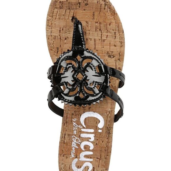 Circus by Sam Edelman Sandal Women's Size 8 Black Platform Cork Wedges NIB - Picture 3 of 6